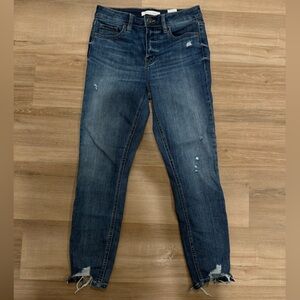 Eunina Dark Blue Distressed Skinny Jeans